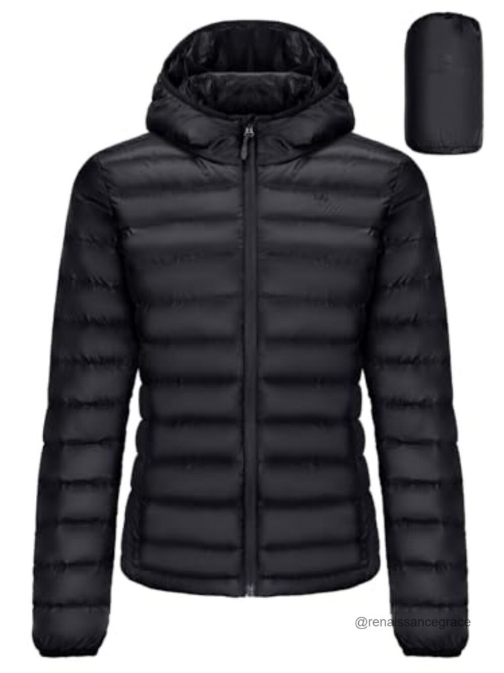 Packable Hooded Down Jacket Ultra Light Insulated Puffer Coat Water Resistant